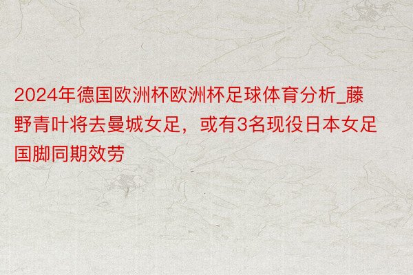 2024年德国欧洲杯欧洲杯足球体育分析_藤野青叶将去曼城女足，或有3名现役日本女足国脚同期效劳