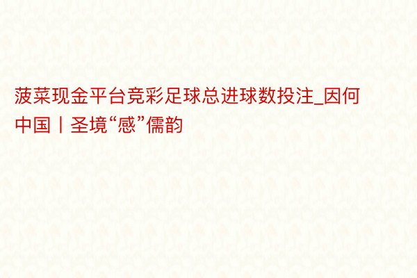 菠菜现金平台竞彩足球总进球数投注_因何中国丨圣境“感”儒韵